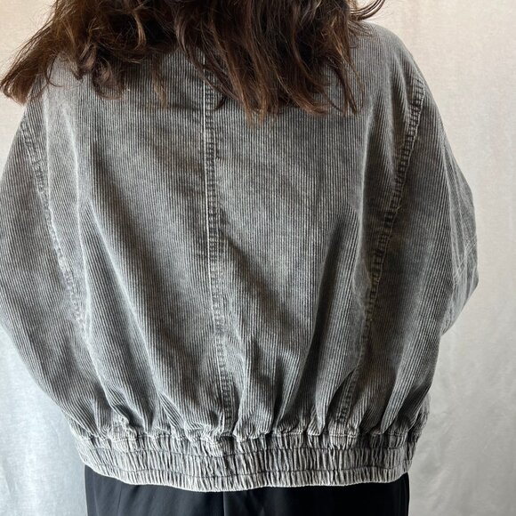 Grey Corduroy Bomber Jacket - Picture 4 of 10